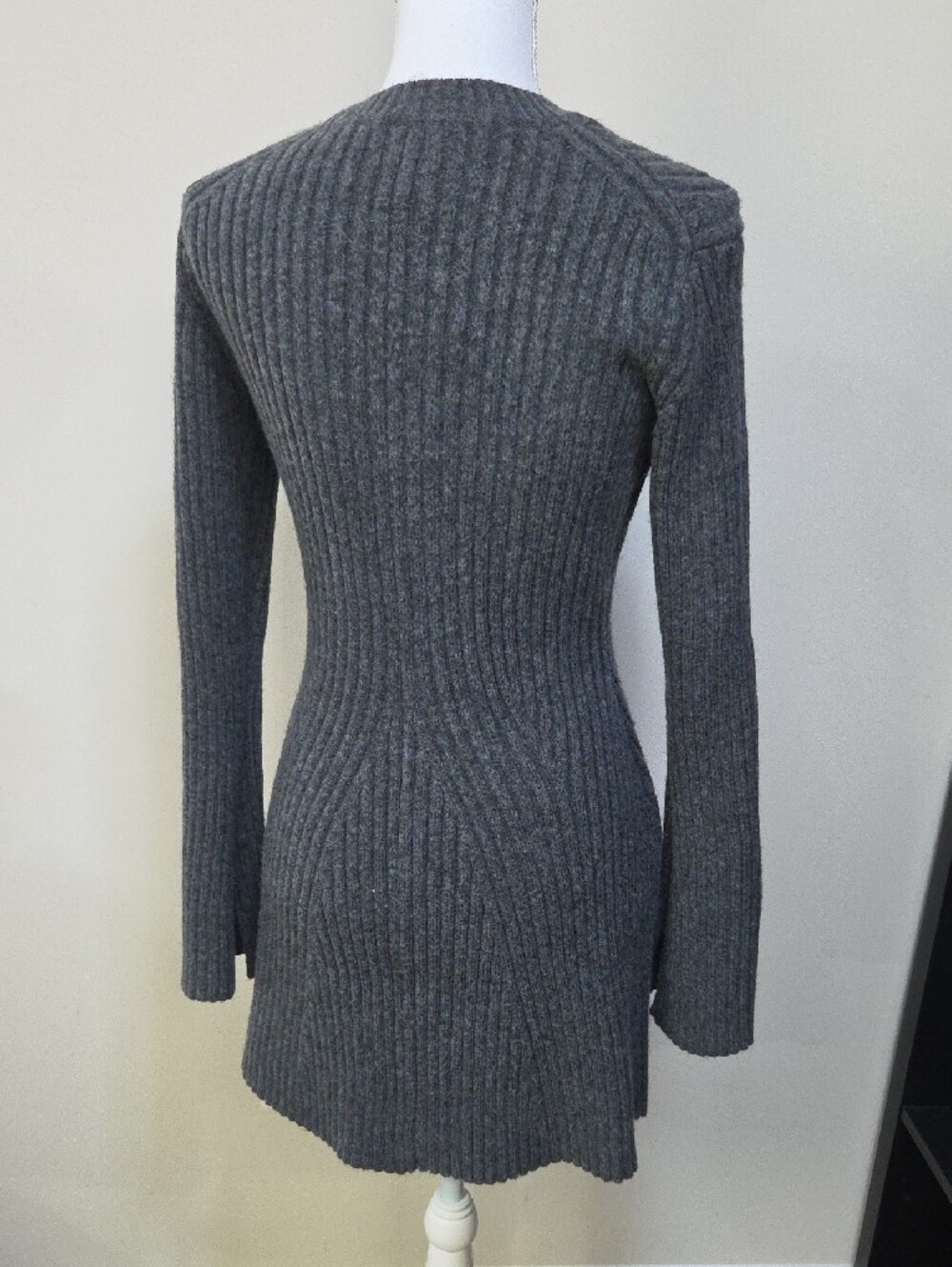 H&M Dark Gray Ribbed Long-Sleeve Knit Dress - Picture 10 of 10